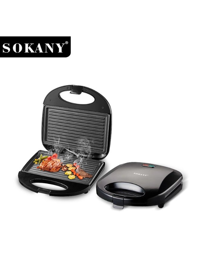 sokany 2 Slice Grill Maker Sandwich Maker, Bread Toaster, Non-Stick Plates for Easy Release and Quick Cleanup, 800 W - Image 3
